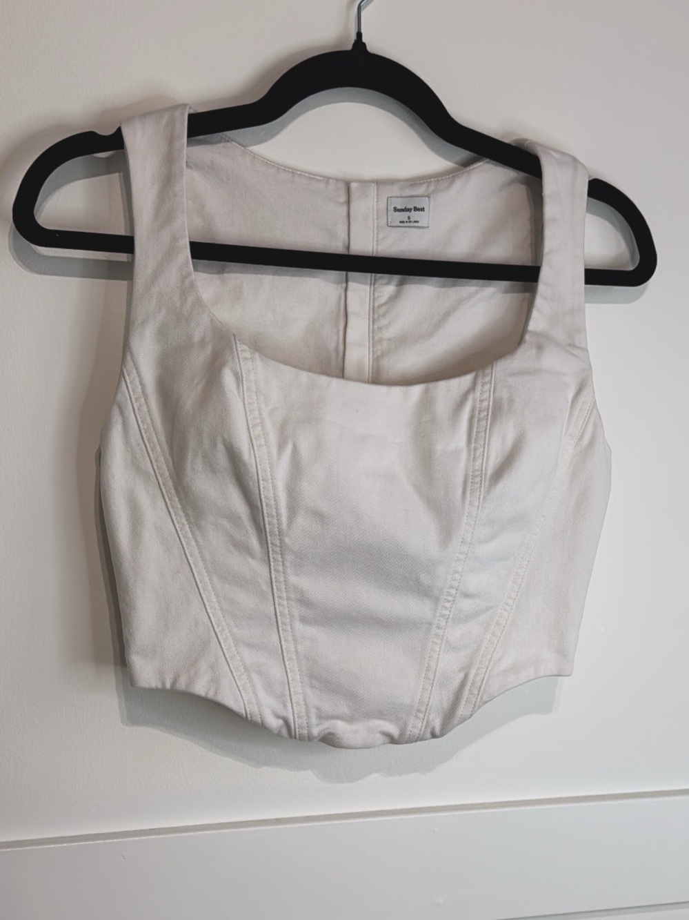 Sunday Best Jagger Top White Zip Front Corset Size Small